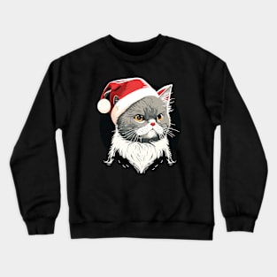 Cute Ugly Christmas Cat Gift Funny Cat Christmas Crewneck Sweatshirt